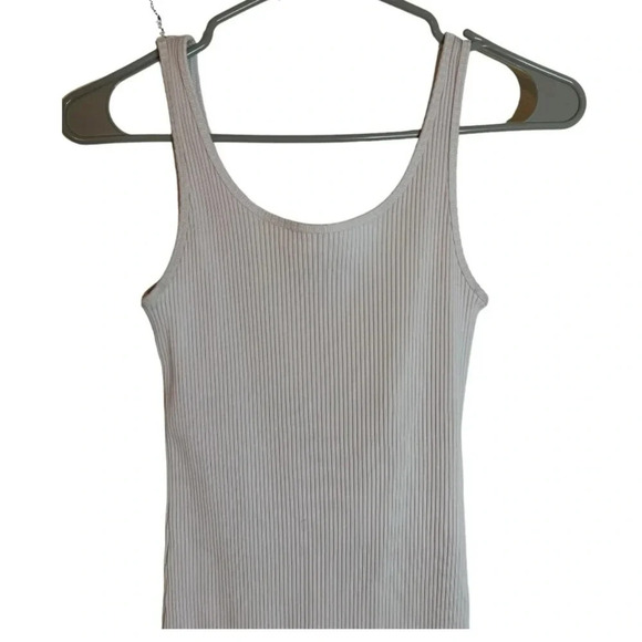 Aritzia Wilfred Free Ribbed Pink Size M Bodycon Tank Midi Dress - Picture 4 of 9